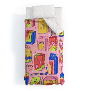 Deny Designs 2pc Twin/Twin XL Doodle By Meg Juice Box Print Kids' Comforter and Sham Set - 1 of 4