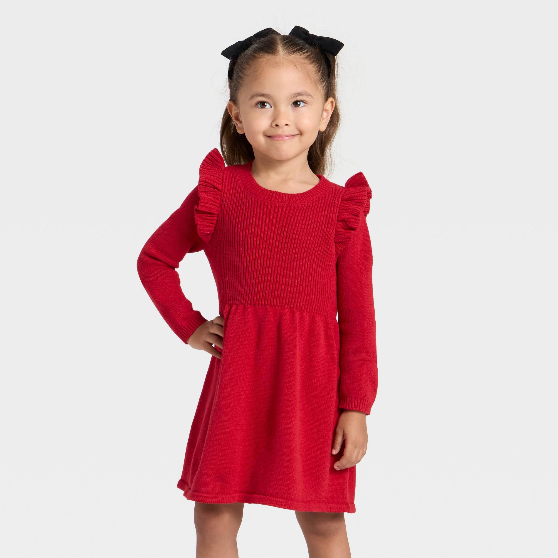 Toddler Girls' Sweater Dress - Cat & Jack™ Dark Red 4T