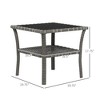 NicBex 19.8 Inch Square Coffee Table with Tempered Glass Tabletop and Rattan Shelf for Living Room,Bedroom - 3 of 4