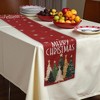 Unique Bargains Christmas Table Runner Gold Tone Star Christmas Tree Linen 72"x13" 1 Pc - 2 of 4