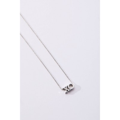Tiny Tags Silver Plated XO Pendant Necklace