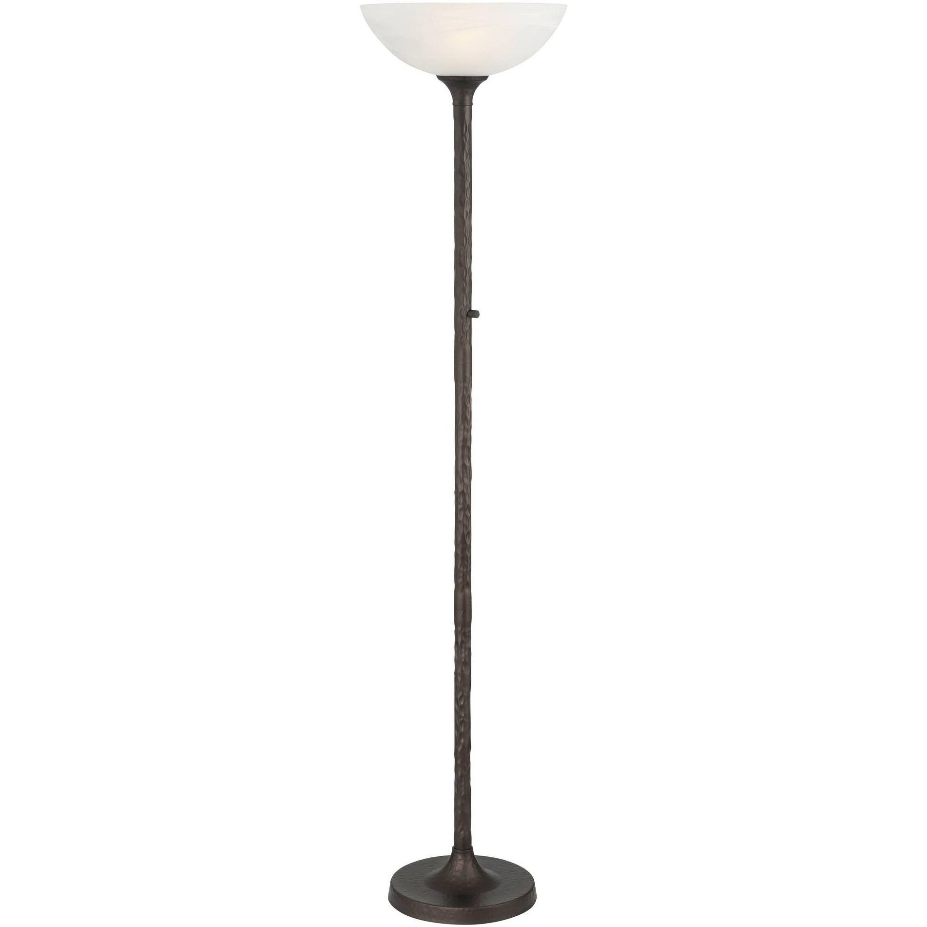 Franklin Iron Works Tucson 71 1/4"H Hammered Bronze Alabaster Glass Torchiere Floor Lamp