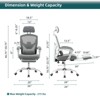 SEVOBAL Task and Office Chairs Deluxe Office Chair with Retractable Footrest, Adjustable Lumbar Support for Home and Office, Gray, 27.5"*38.5"*51.7" - 3 of 4