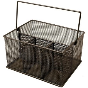 LunaLulinlk Steel Mesh Storage Organizer Caddy for Silverware, Napkins, Condiments, and more - (Brown) - 1 of 4