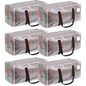 6 Pack Extra Heavy Duty Large Moving Bags Comfortable Handle & Strong Zipper,Storage Totes Space Saving Moving Storage - 1 of 4