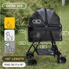 Itopfox 3 in 1 Pet Stroller with Removable Carrier, Folding Stroller for Small/Medium Dogs and Cats, Waterproof All-Terrain with Sun Shades, Car Seat - 2 of 4