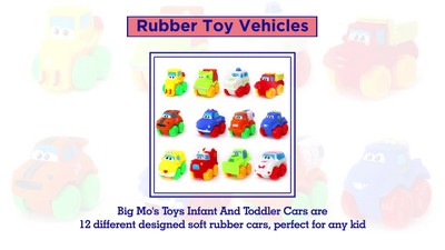  Big Mo's Toys Baby Cars - Soft Rubber Toy Car Set