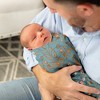 Sweet Jojo Designs Girl Swaddle Baby Blanket Boho Floral Wildflower Blue Orange and Pink - 3 of 4