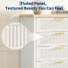 Fluted 5-Drawer Dresser, 42.9" Tall Chest of Drawers, Wood Clothes Storage Cabinet & TV Stand for Bedroom, Nursery, Living Room, White - 3 of 4