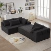 108"W Modern Chenille Upholstered Sectional Sofa Set, L-Shaped Free Combination Sofa Couch With 6 Pillows - ModernLuxe - 2 of 4