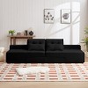 TiramisuBest Convertible 3 in 1 Sleeper Sofa and Sectional Sofa with 4 Storage Space for Living Room,Corduroy Couch With 4 pillows,Corduroy - 4 of 4