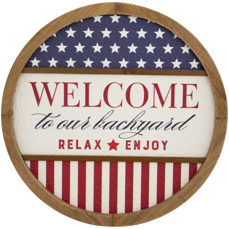 Northlight Welcome to Our Backyard Americana Framed Wall Sign - 11.75", 1 of 9