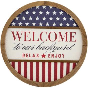 Northlight Welcome to Our Backyard Americana Framed Wall Sign - 11.75"