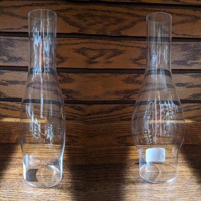 Clear Glass Oval Lamp Chimney for Oil Lanterns, 10 Inches High