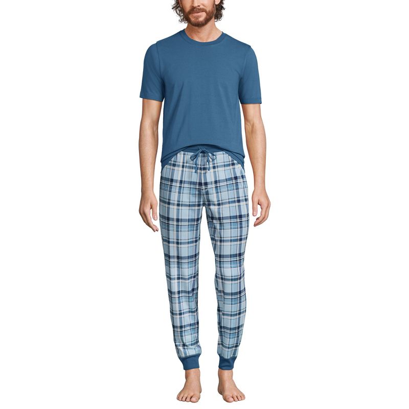 Lands' End Men's Knit Jersey Pajama Sleep Set, 3 of 4