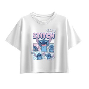 Girls' - Disney - Moods Of Stitch Short Sleeve Boxy Graphic T-Shirt - 1 of 1