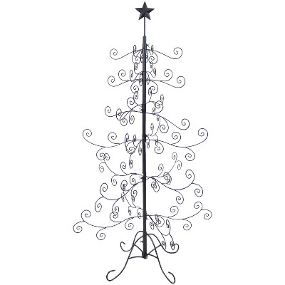 Sunnydaze Indoor Metal Noelle Christmas Holiday Ornament Craft Bauble Tree Holder Display - 60" - Black