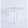 Gulches 24" Matte White Square Tulip Dining Table, MDF Top & Metal Pedestal Base, Modern Small Kitchen Table for Small Space, Apartment, Bistro - 4 of 4
