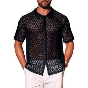 dress shirt see through Men Luxury Shirt