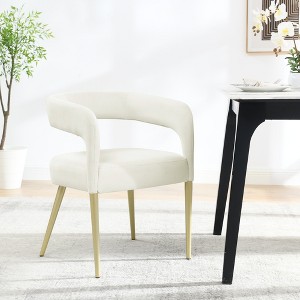 Elegant Hollow Backrest Velvet Chair – Perfect for Small Spaces, Comfortable and Easy to Assemble - 1 of 4