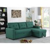 Dolonm Upholstered Pull-Out Sectional Sofa with Storage Chaise, Converts to Twin Sleeper, Removable Back Cushions - 2 of 4