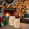 Lumabase 2ct Battery Operated LED Glass Candles with Moving Flame Gold Fern - 3 of 4