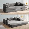 JOYRACER 78.6'' Spring Convertible Sofa Bed with 2 Pillows, Comfy Corduroy Folding Couch, Removable Washable Cover, Floor Sleeper Sofa for Small Space - 2 of 4