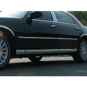 QAA Is Compatible With 2000-2010 Lincoln Town Car L-Model, 4-Door, 8 piece Stainless Rocker Panel Trim, Lower Kit, 4.5" Width TH40688 - 1 of 2