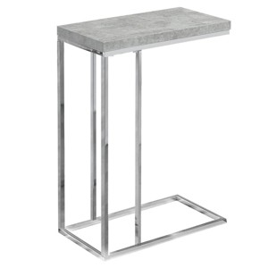 FONTOI End Tables C Shaped, Space Saving, Side Table for Living Room Bedroom, Modern Laminate with Metal Frame, Gray, 26"*13"*5" - 1 of 4
