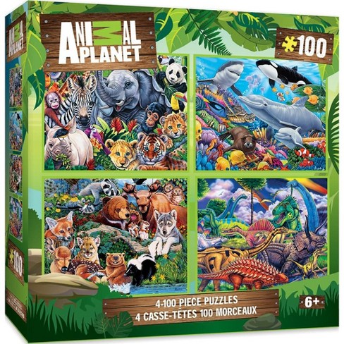 Masterpieces Inc Animal Planet 4 Pack 100 Piece Jigsaw Puzzles Target