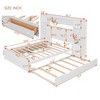 Full Size Wooden Bed With All-in-One Cabinet Shelf and Sockets  Twin Size Trundle  Gray - 2 of 4