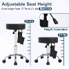FDW Salon Chair Rolling Stool Adjustable 14 Inches Hydraulic Rolling Swivel Bar Stool Tattoo Facial Massage Salon Chair with Padded Seat, Black - 3 of 4