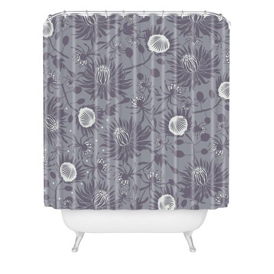 Caroline Okun Protea Shower Curtain Gray - Deny Designs