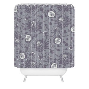 Caroline Okun Protea Shower Curtain Gray - Deny Designs - 1 of 4