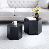 NicBex Modern Hexagon Coffee Table Set of 2,Wooden Center Table for Living Room,Bedroom,Office,Living Room Furniture - 2 of 4