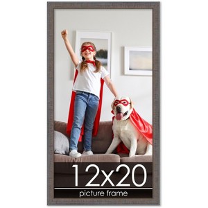 PosterPalooza | Textured Grey Picture Frame - UV Acrylic, Foam Board Backing, Hanging Hardware - 1 of 4