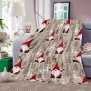 Lomsoe Christmas Flannel Blanket with Reindeer and Christmas Tree Design, Pink Christmas Blanket, Christmas Throw Blanket For Couch. - 2 of 4