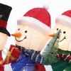 LuxenHome Lighted Snowman Family on Sled in Winter Coats,Outdoor Christmas Yard Decoration Red, White, Black, Blue, Green - 3 of 4