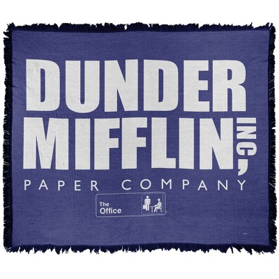 The Office Dunder Mifflin Logo Blanket 50"x60" Woven Tapestry