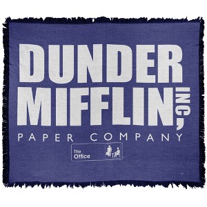 The Office Dunder Mifflin Logo Blanket 50"x60" Woven Tapestry - 1 of 4