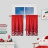 Christmas Kitchen Curtain Cafe Curtain Velvet Fabric Tier Curtains Window Treatment Rod Pocket for Home Decor for Home Christmas Decoration - 3 of 4