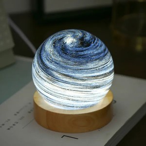 USB Fantasy Rainbow Planet Light Astronomical Ornaments Desktop Decorative Lights Art Crafts Wooden Case Gifts for Wedding Party - 1 of 4