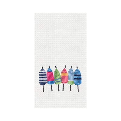 C&F Home Everyday Buoys Embroidered Waffle Weave Kitchen Towel