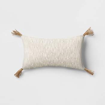 Oversize Woven Jacquard Lumbar Throw Pillow with Tassels - Threshold™