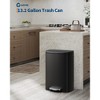 13 Gallon Stainless Steel Step Trash Can - Fingerprint-Proof Kitchen Garbage Bin with Soft-Close Lid & Inner Bucket, Easy-Clean Design - 2 of 4