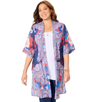 Catherines Women's Plus Size Luxe Georgette Long Duster