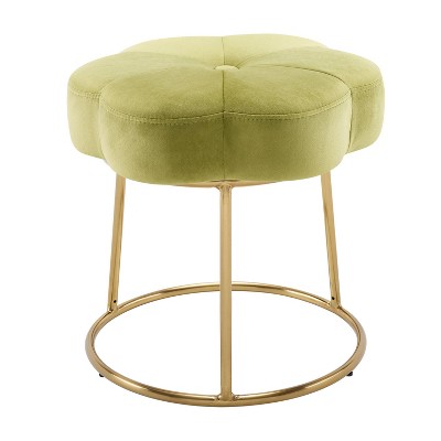 Velvet Soft Modern Vanity Stools -Pleated Round Footrest Stool