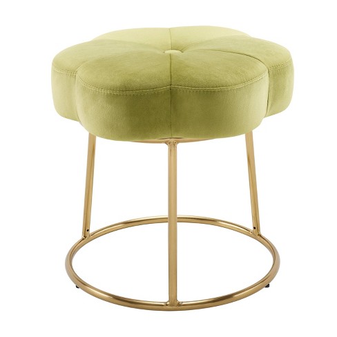 Foot Stool, Modern S-Shape Velvet Upholstered Ottoman Makeup Chair