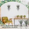 Attop Hanging Planters with Artificial Eucalyptus Metal Hanging Vase Indoor Plants Holder Bathroom Wall Decor Black - 4 of 4
