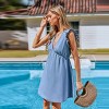 Women's Breezy Denim Ruffle Dress with Plunging V-Neckline - Cupshe - 3 of 4